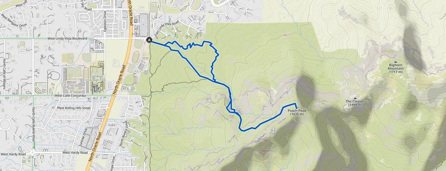 Pusch Peak Loop — Coronado National Forest hike Komoot